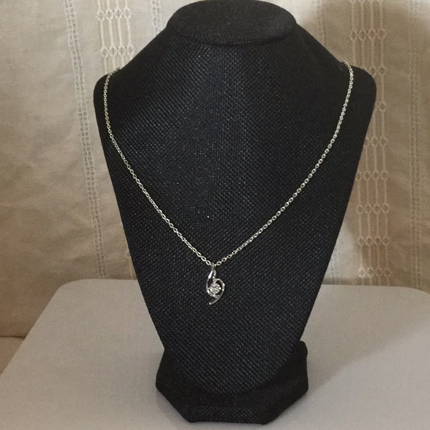 925 Ss 2 Ct Sapphire 1Lx34Pendant On 22Ss Cbl 25$